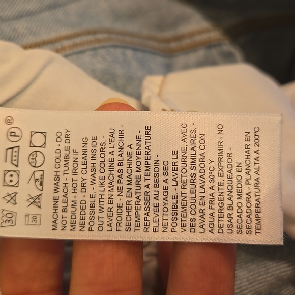 Levis 501 Cotton High Waisted Distressed Raw Hem Denim Shorts - Picture 10 of 10